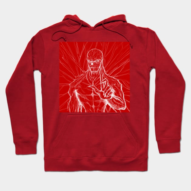 the hellfire vecna monster in dark universe in red Hoodie by jorge_lebeau